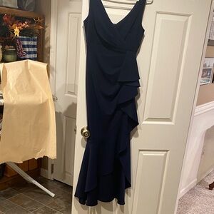 Betsy & Adam Asymmetrical Navy Dress
